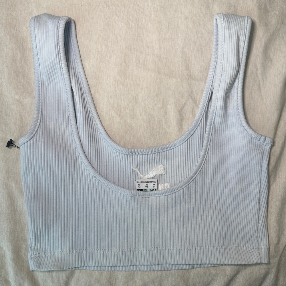 Puma Light Blue Ribbed Tank Top - Picture 2 of 2